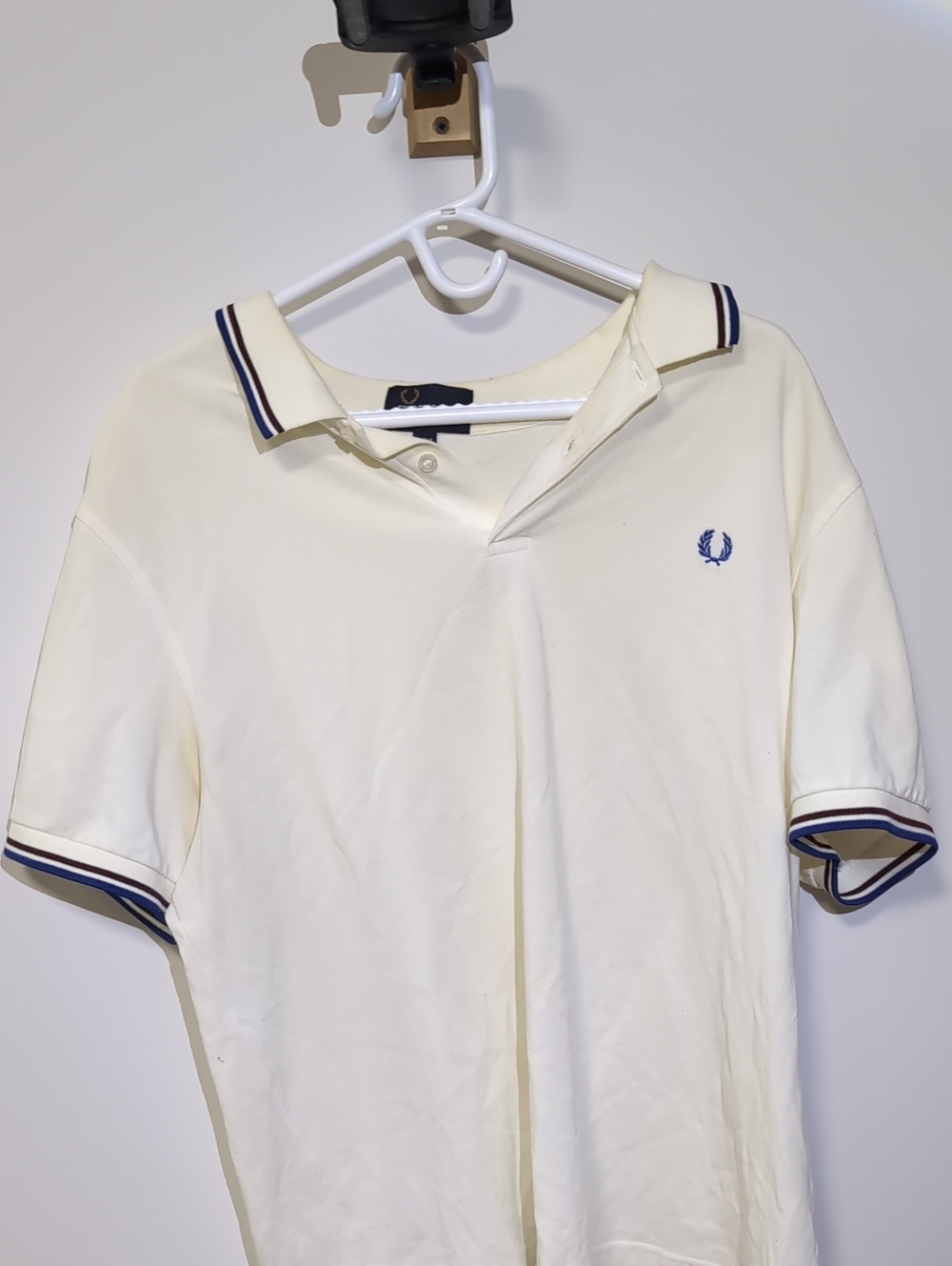 Fred Perry Cream Polo with Navy Contrast Trim